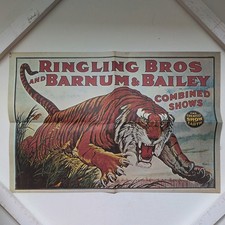 Vintage 1930s Ringling Bros Circus Tiger - Poster 24x17 picture