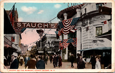Vintage C. 1920s Stauch's Scene On The Bowery Coney Island New York NY Postcard  picture