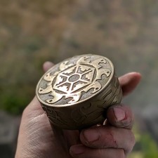 Steel/Brass Magnetic Snuff, Snus Storage Can - Saxon Dragon picture