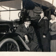 c1910s Ford Model T Touring Car Kissing Couple NY License Plate Snapshot Photo picture