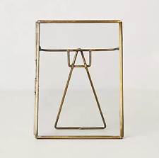 Sold Out ANTHROPOLOGIE Antique Brass PRESSED GLASS Picture PHOTO FRAME 5