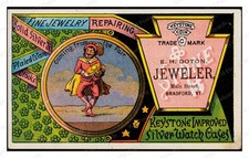 Bradford Vermont circa 1880s Jewelry Trade Card Standard Postcard picture