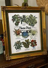 Vintage Ornate Wooden Framed House Plant Guide Tea Towel Artwork 16x20 picture