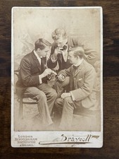 Men Smoking Cigarettes London Draycott Cabinet Card Antique Photo Tobacciana picture