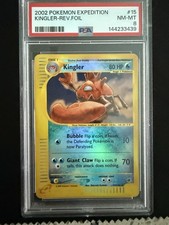 Kingler 15/165 2002 Pokemon Expedition PSA 8 Reverse Foil Holo New Cert picture
