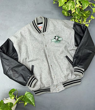 Vintage 90s Disney Mickey Mouse leather/wool bomber varsity jacket picture
