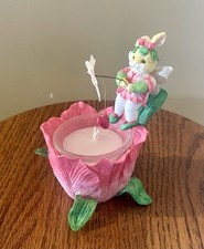 Vintage 90’s Cosmos Gifts Fine Ceramic Bunny and Tulip picture
