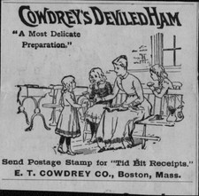 1891 Cowdrey's Deviled Ham E.T. Cowdrey Original Print AD picture