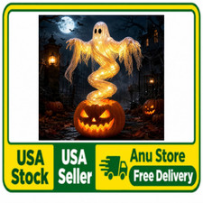 LED Swirling Ghost Pumpkin Yard Lamp | Lighted Halloween Garden Decor, Outdoor L picture