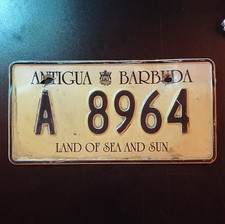 Antigua & Barbuda A 8964 “Land of Sea and Sun” License Plate Caribbean picture