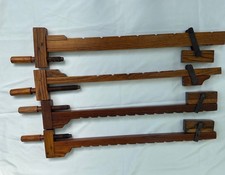 4 Vtg 36” Wooden Bar Clamps Hand Made Complete Primitive Tools Wood Oak Pine picture