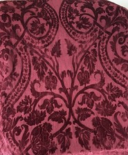 Superb French Pierre Frey Florentine Floral Cut Velvet Fabric ~ Raspberry Red picture