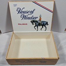 VTG 1960s House of Windsor Palmas 55 Count Cigar Box Life Guard on Black Horse picture