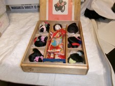 Beautiful Vintage Hanako Japanese Doll with Six 6 Wigs in Original Wooden Box picture