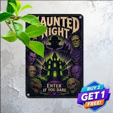 Haunted House Spooky Full Moon Horror Cinema Art Metal Tin Sign 8x12 Man Cave picture