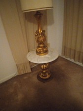 vintage hollywiid regency marble table and lamp picture