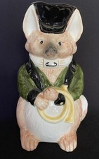 Vtg 1986 Fitz & Floyd Fox Pitcher Sir Algeron Hand Painted Japan Cracked Handle picture