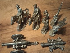 pewter figures signed pieces vintage military lot of 8 picture