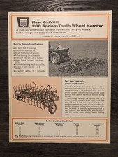 Vintage Oliver New Oliver 200 Spring-Tooth Harrow Brochure New Old Stock 1 page picture