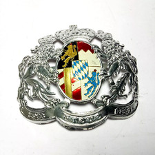 Imperial Bavarian Militaria Badge Silver Brass German Pickelhaube Wappen Badge picture