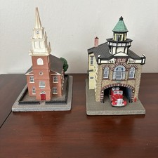 The Danbury Mint - 1992 - Set Of 2 - Relief Fire Co & Old North Church picture