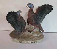 Austin Nichols Wild Turkey 12yr Fighting 1983 Porcelain Empty Decanter w/ Box picture