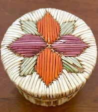Vintage Sweet Grass Native American Porcupine Quill Birch Box Lovely Colors picture