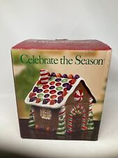 Celebrate The Season Gingerbread Cerremic Cookie Jar With Box Vintage   picture