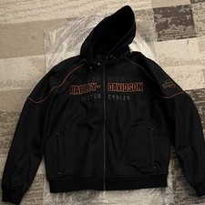 Harley-Davidson Men's Black Hooded Zip-Up Jacket XL Genuine Motorcycles picture