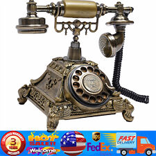 Antique Vintage Handset Old Telephone European Style Rotary Dial Phone Gold New picture