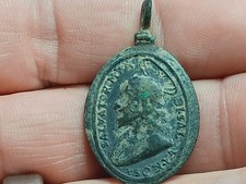 Excavated 17th C St Francis de Sales / Virgin Mary Colonial Religious Medal picture
