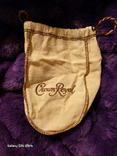 Crown Royal Beige/Gold Cloth Drawstring Advertising Bag, Distillery picture