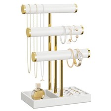 bussdis 3 Tier Bracelet Holder Display - White Leather Bracelet Holder, Detac... picture