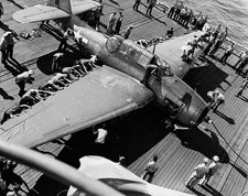 WWII B&W Photo TBF Avenger on Carrier Deck  WW2 World War Two US Navy USN / 5160 picture