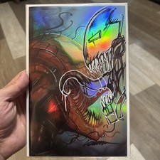 Fame: Robert Downey Jr.Venomized Iron Man Foil W/Remark NYCC limited to 50 picture