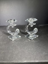Swarovski Crystal Candle Holder PAIR Baroque 7600NR122 Retired US Hole Style picture