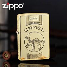 High Polished Gold Camel 2 Sided Engraved Zippo Lighter- US Shipping picture
