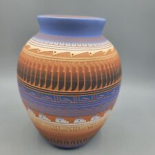 Navajo Pottery Pot Vase Hand Etched Signed by the Artist on the Base 6.5 inches  picture