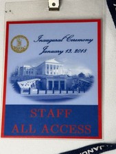 2018 Virginia Governor Inaugural Ceremony STAFF AA Credential Pass Capitol picture