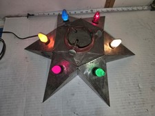Antique Vtg. 1930s 18” Metal Star Light Up Bulbs Christmas Tree Base, restore it picture