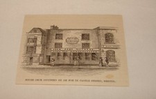 1886 magazine engraving ~ HOUSE OF DANIEL DEFOE IN BRISTOL, UK picture