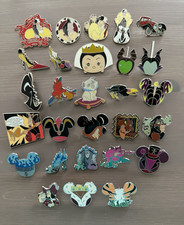 Disney Pin Lot 28 Disney Villains Pins Cruella Evil Queen Jafar Meleficent more picture