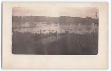 Vintage Real Photo Postcard Flooded Rural Landscape RPPC Early 1900s picture