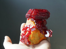 Large Cabinet Gemmy PRUSKITE Ruby on Matrix LAB Made Crystals Minerals picture