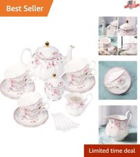 Tea Set for Tea Party, Tea Cup and Saucer Set for 6, Wedding Floral Set picture
