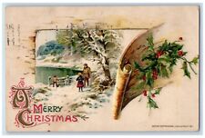 John Winsch Signed Postcard Christmas Holly Berries Winter Scene Campbell MN picture