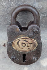 Colt Gate Working Cast Iron Lock With 2 Keys Western Decor Padlock picture