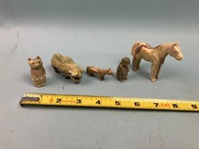 Group, Native American stone carvings, Bear, Beaver, Bison and 2 Horses, Mackel picture