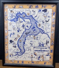 1944 Hysterical Map Lake Pend Oreille Idaho WWII Farragut Navy Stan Gelling picture