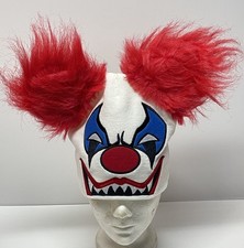 Vtg Evil Clown Embroidered Beanie Scary Killer Eyes RARE “Fright Fest” Costume picture